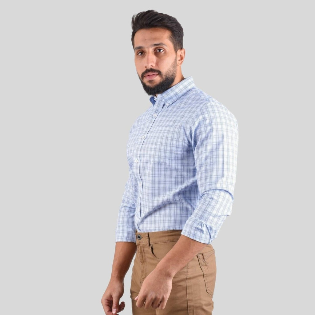 Giordano Men's Oxford Pattern Wrinkle Free Shirt - Premium Shirts