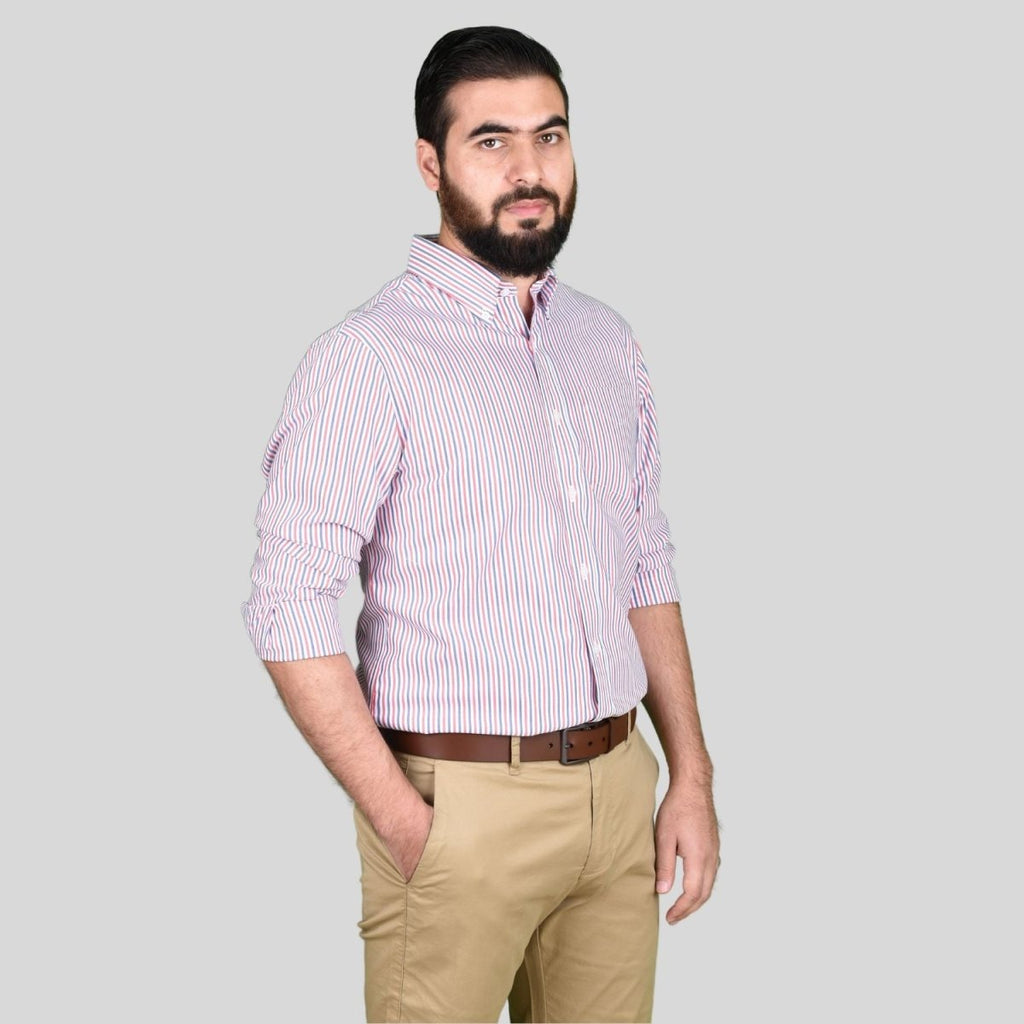 Giordano Men's Oxford Pattern Wrinkle Free Shirt - Premium Shirts