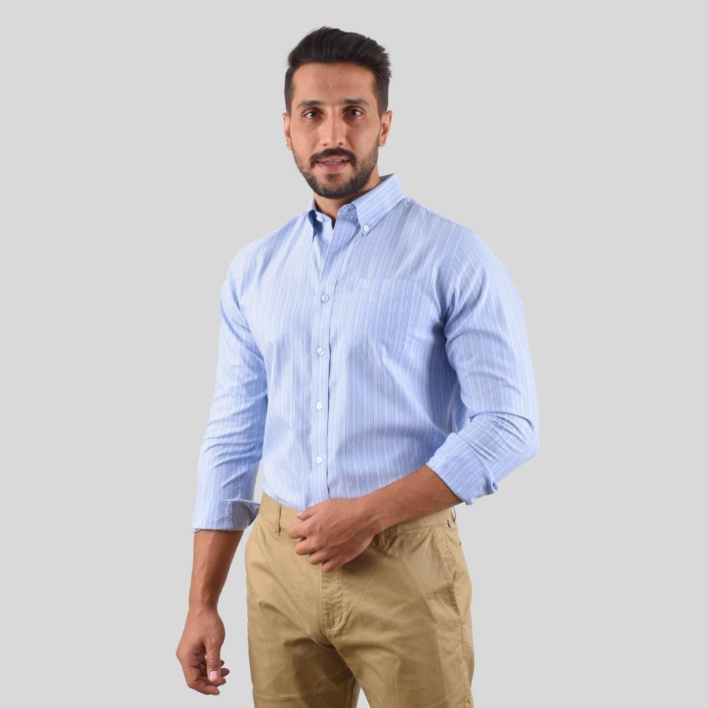 Giordano Men's Oxford Pattern Wrinkle Free Shirt - Premium Shirts