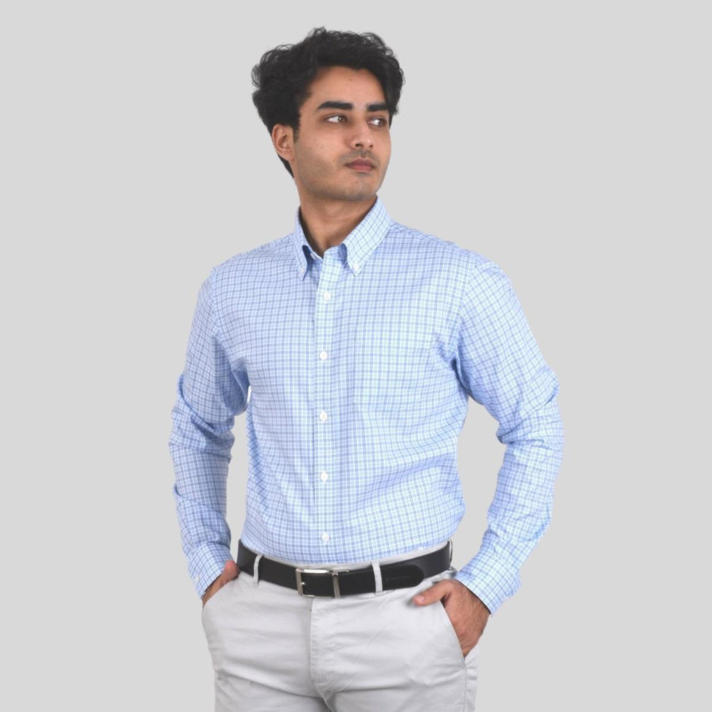 Giordano Men's Oxford Pattern Wrinkle Free Shirt - Premium Shirts