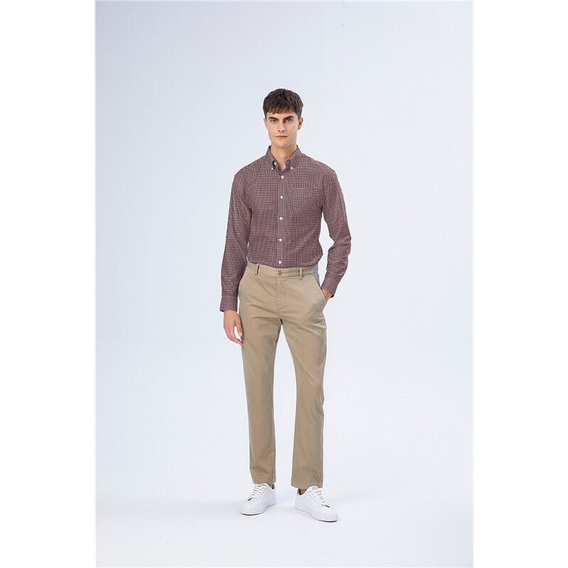 Giordano Men's Oxford Pattern Wrinkle Free Shirt - Premium Shirts
