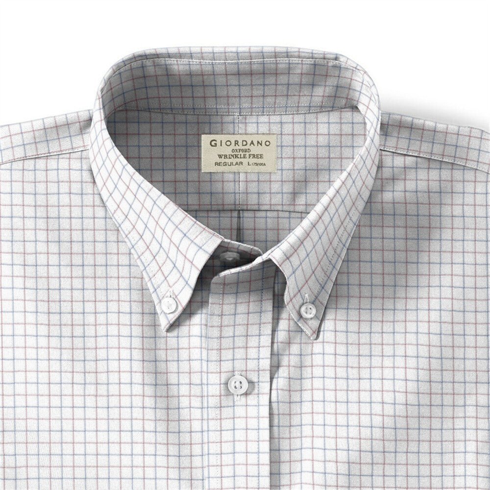 Giordano Men's Oxford Pattern Wrinkle Free Shirt - Premium Shirts