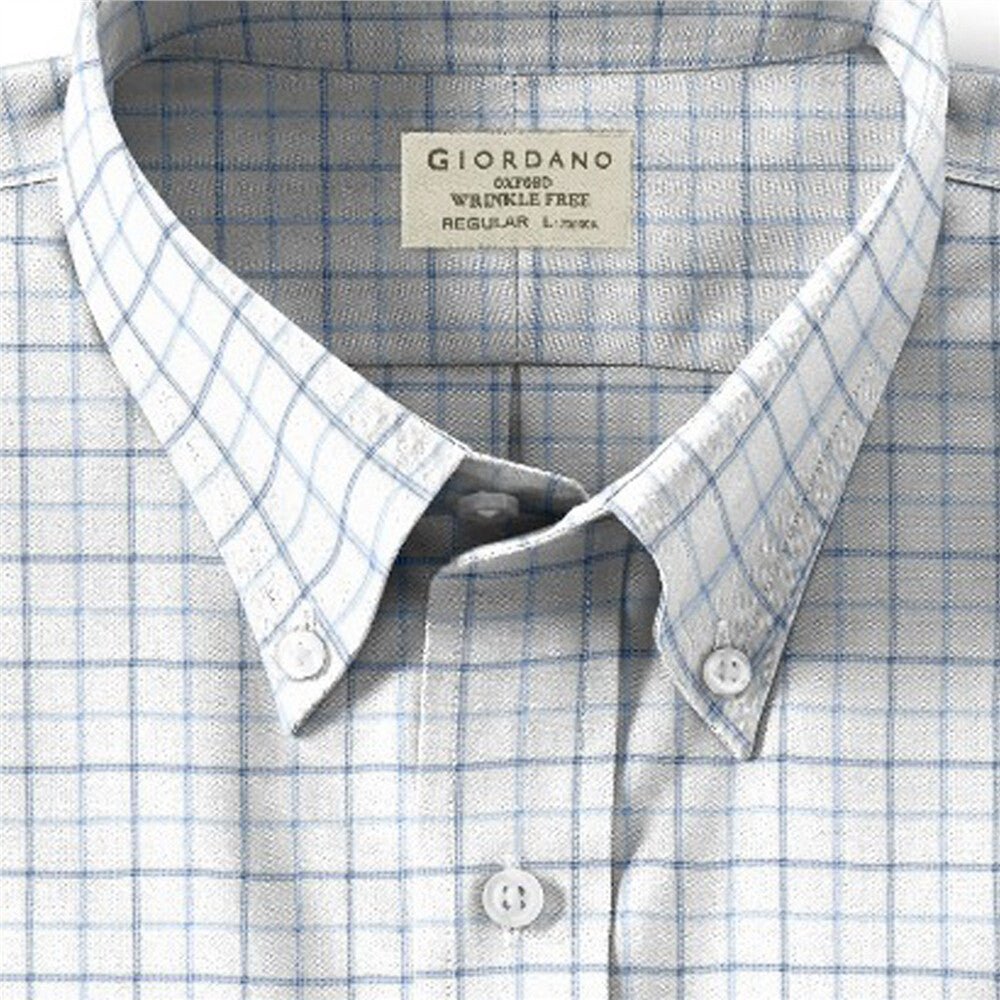 Giordano Men's Oxford Pattern Wrinkle Free Shirt - Premium Shirts