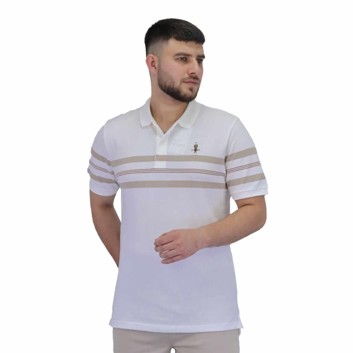 Giordano Men's Pique Flat Knit Collar Short Sleeve Thematic Slim Fit Embroidery Bold Polo - Premium Polo