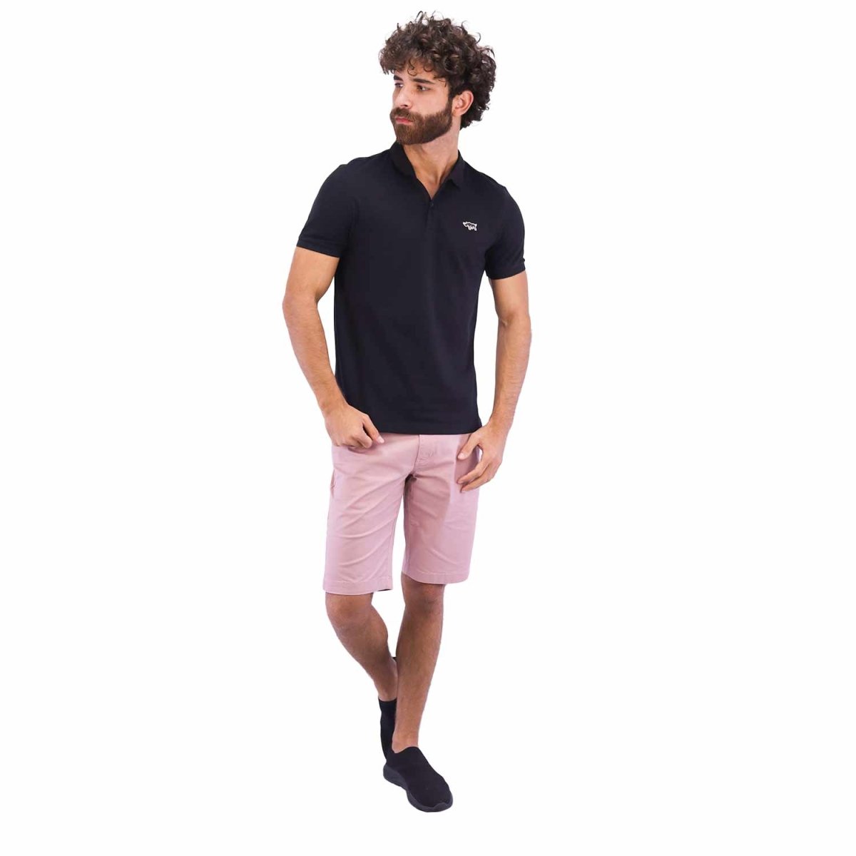 Giordano Men's Pique Flat Knit Collar Slim Fit Embroidery Solid Polo - Premium Polo