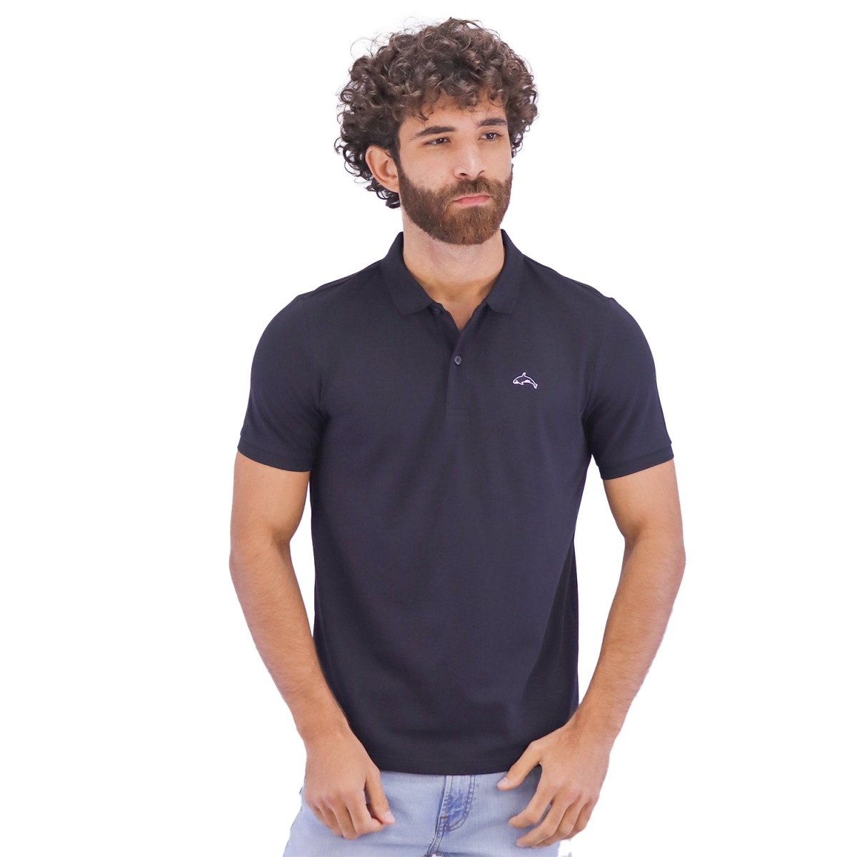 Giordano Men's Pique Flat Knit Collar Slim Fit Embroidery Solid Polo - Premium Polo