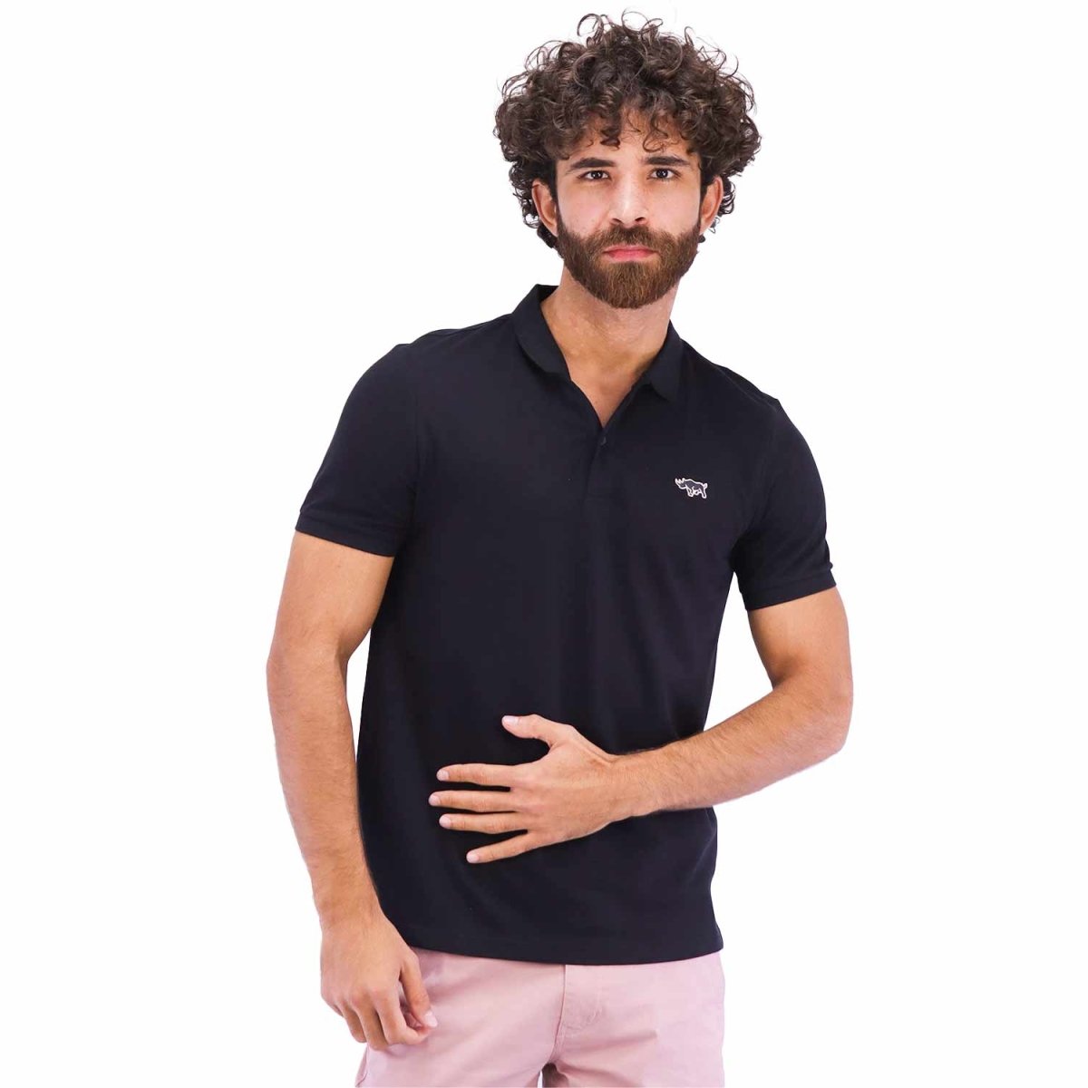 Giordano Men's Pique Flat Knit Collar Slim Fit Embroidery Solid Polo - Premium Polo