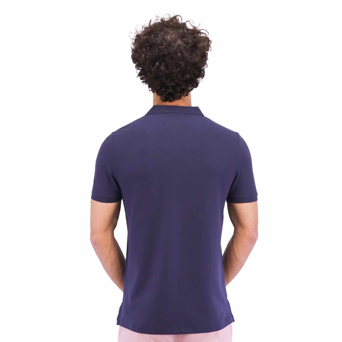Giordano Men's Pique Flat Knit Collar Slim Fit Embroidery Solid Polo - Premium Polo