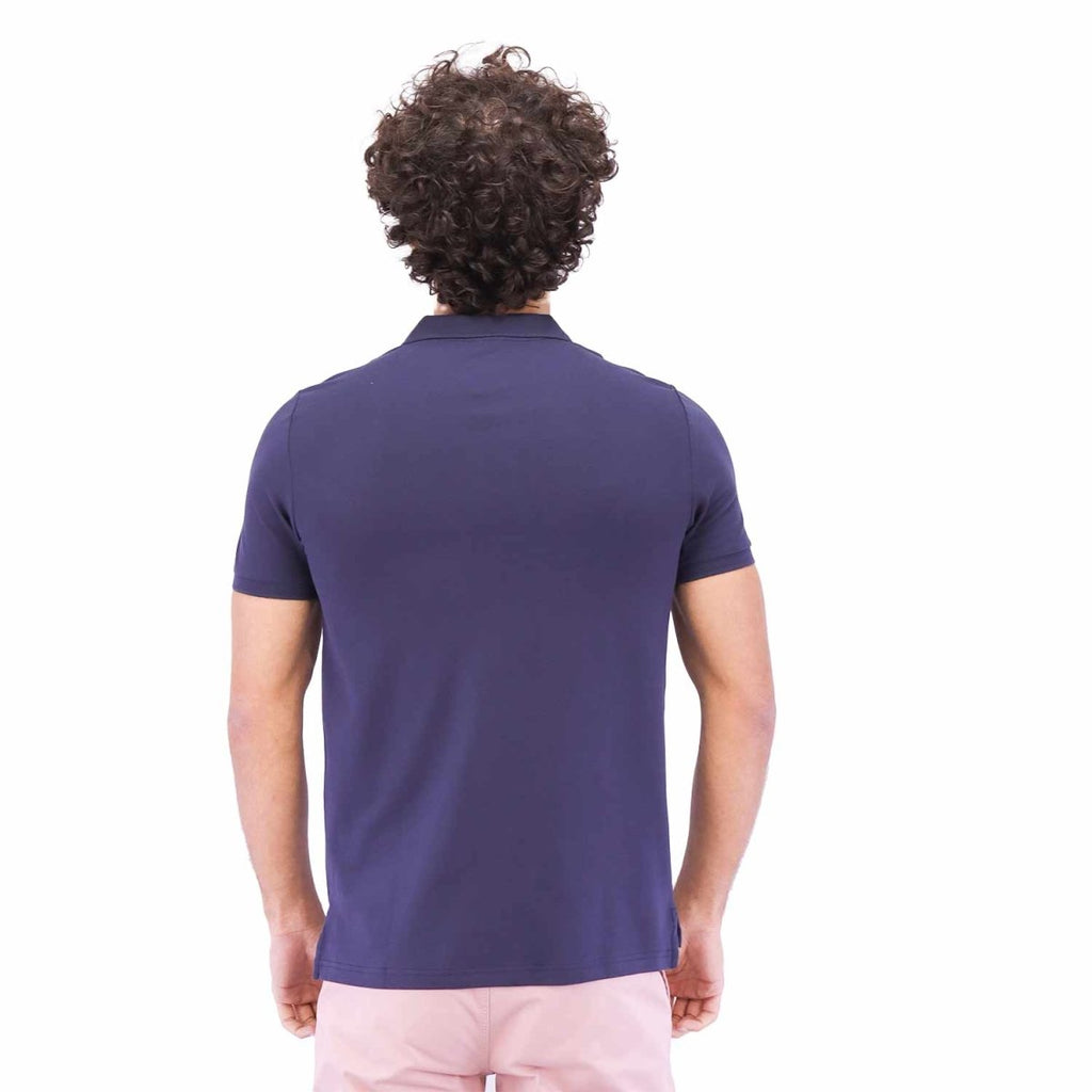 Giordano Men's Pique Flat Knit Collar Slim Fit Embroidery Solid Polo - Premium Polo