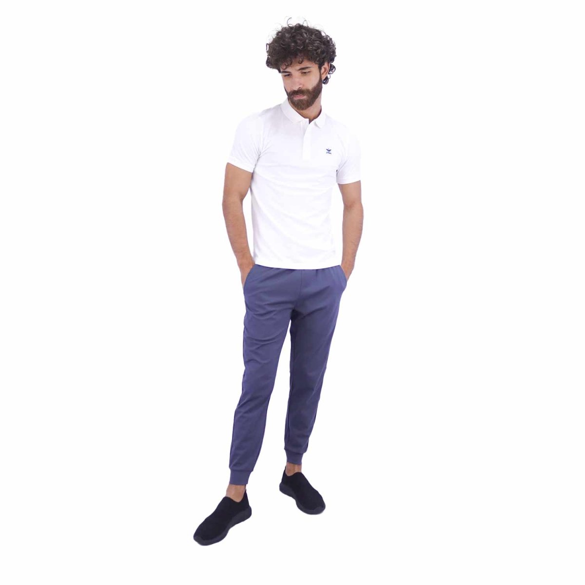 Giordano Men's Pique Flat Knit Collar Slim Fit Embroidery Solid Polo - Premium Polo