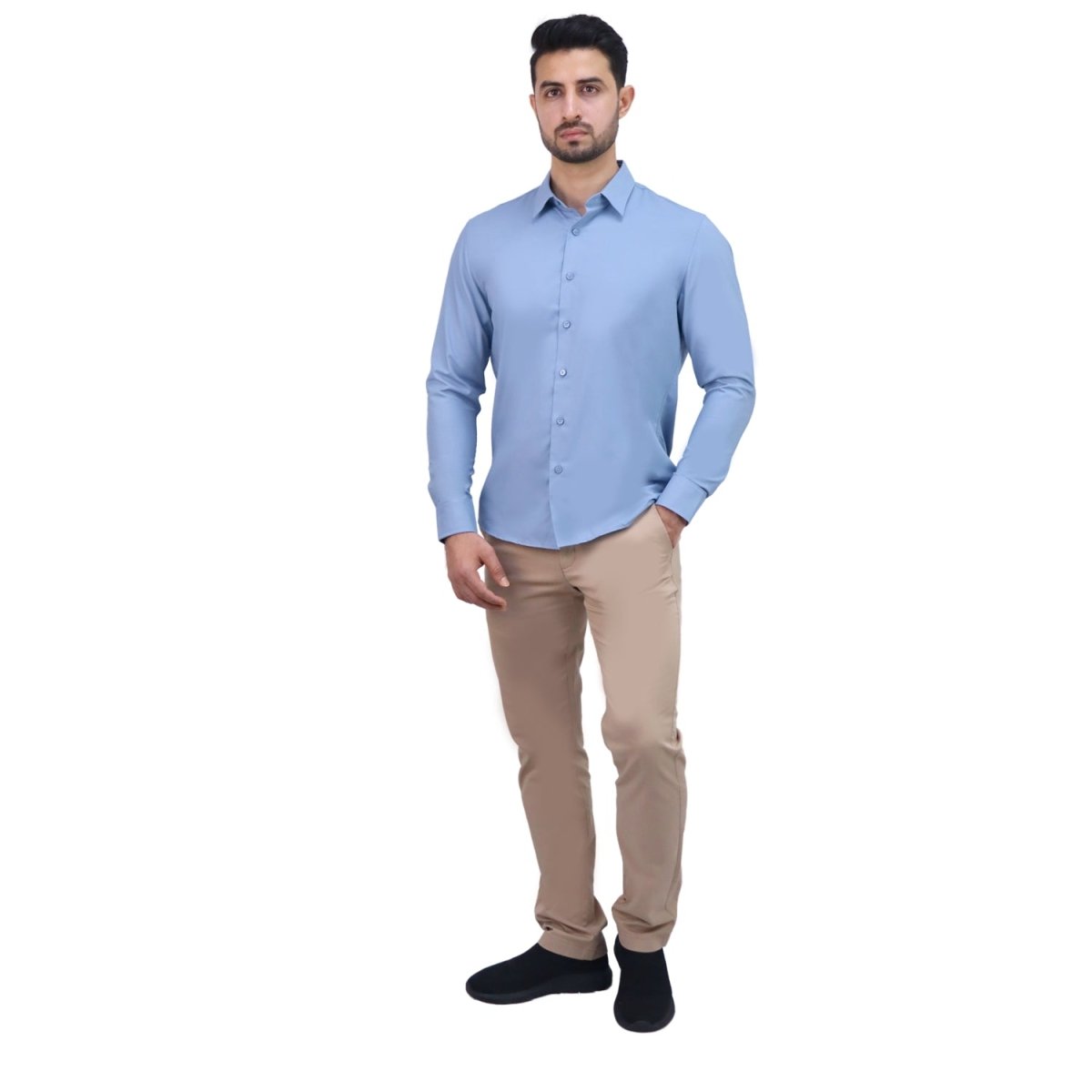 Giordano Men's Polyester Modal Lycra Twill Slim Fit Easy Care Shirt - Premium Shirts
