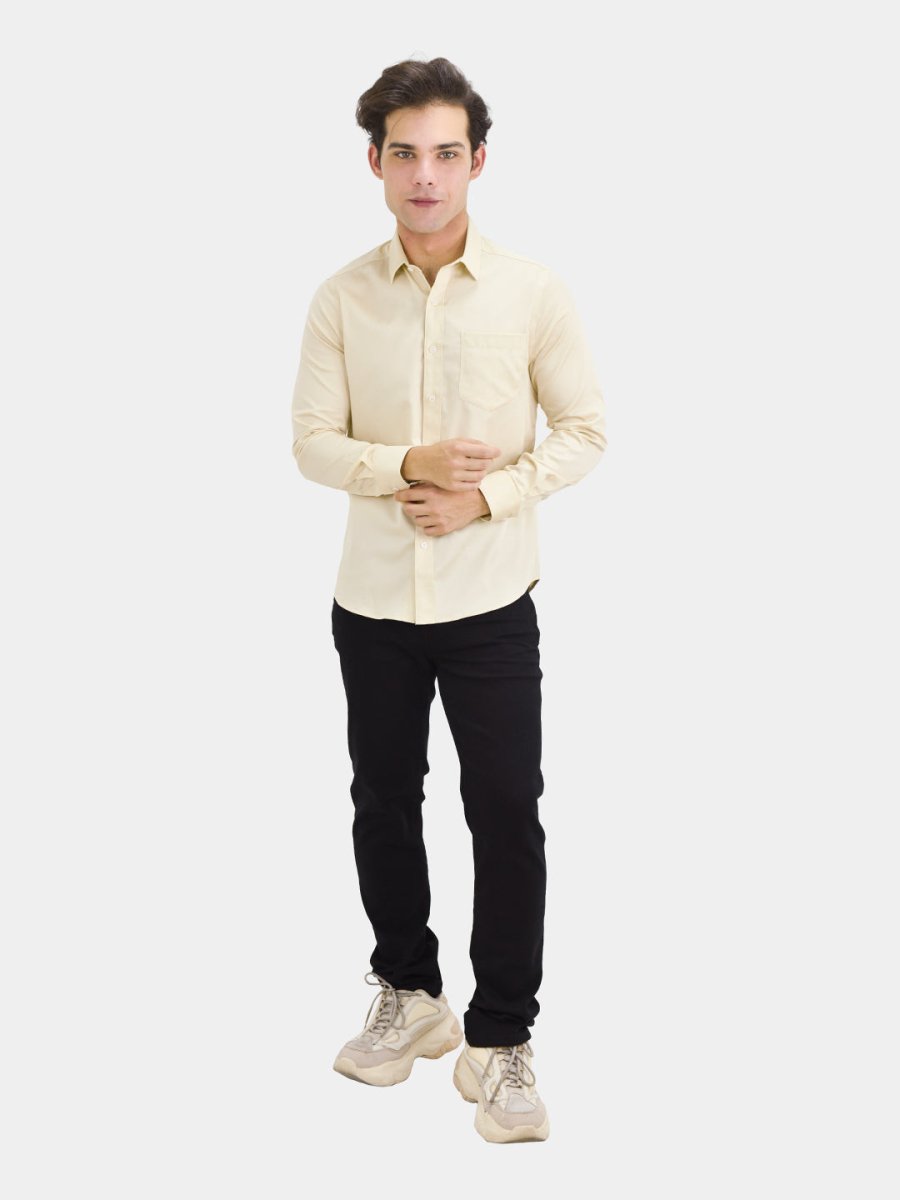 Giordano Men's Poplin Cotton Slim Fit Shirt - Premium Shirts