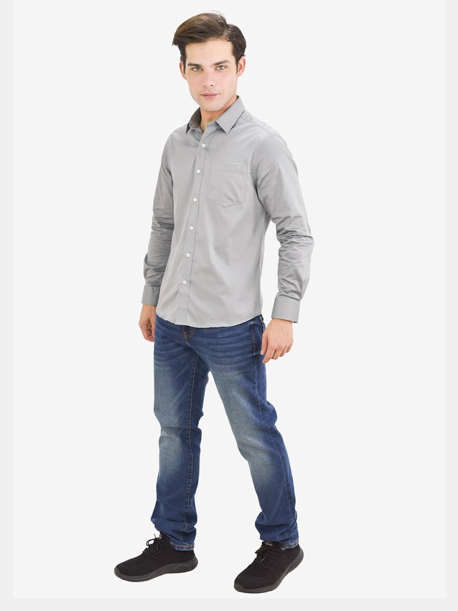 Giordano Men's Poplin Cotton Slim Fit Shirt - Premium Shirts