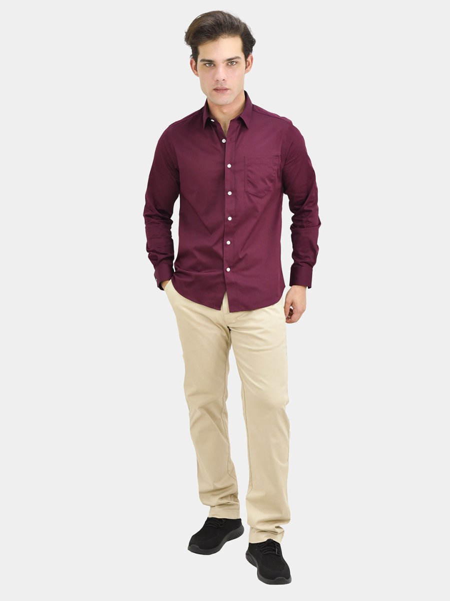 Giordano Men's Poplin Cotton Slim Fit Shirt - Premium Shirts