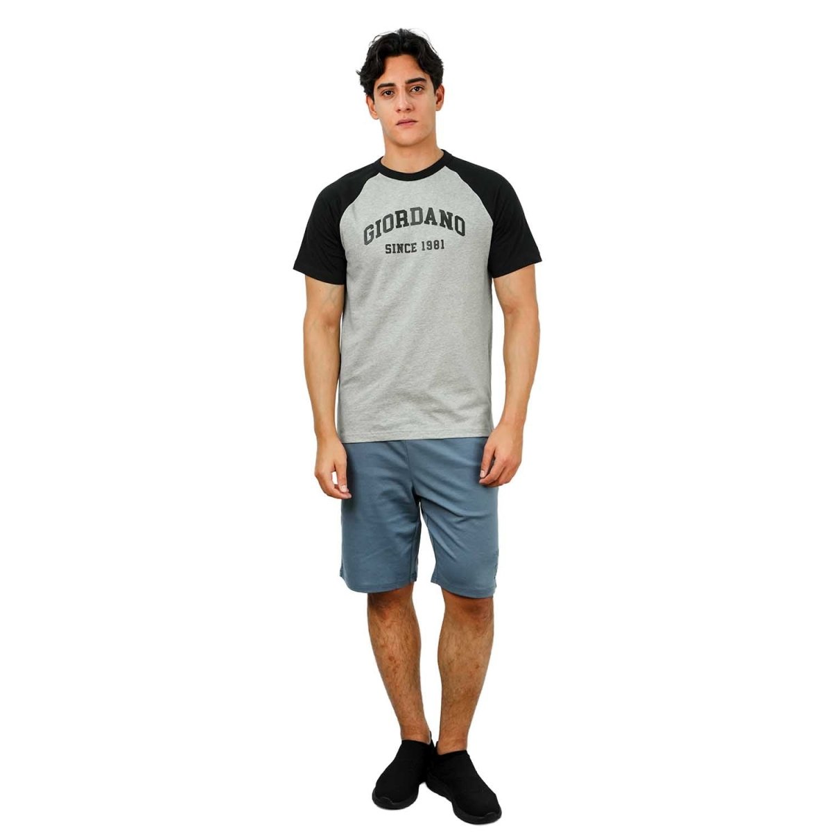 Giordano Men's Print Slim Fit Cotton Jersey Reglan Tee - Premium Tee