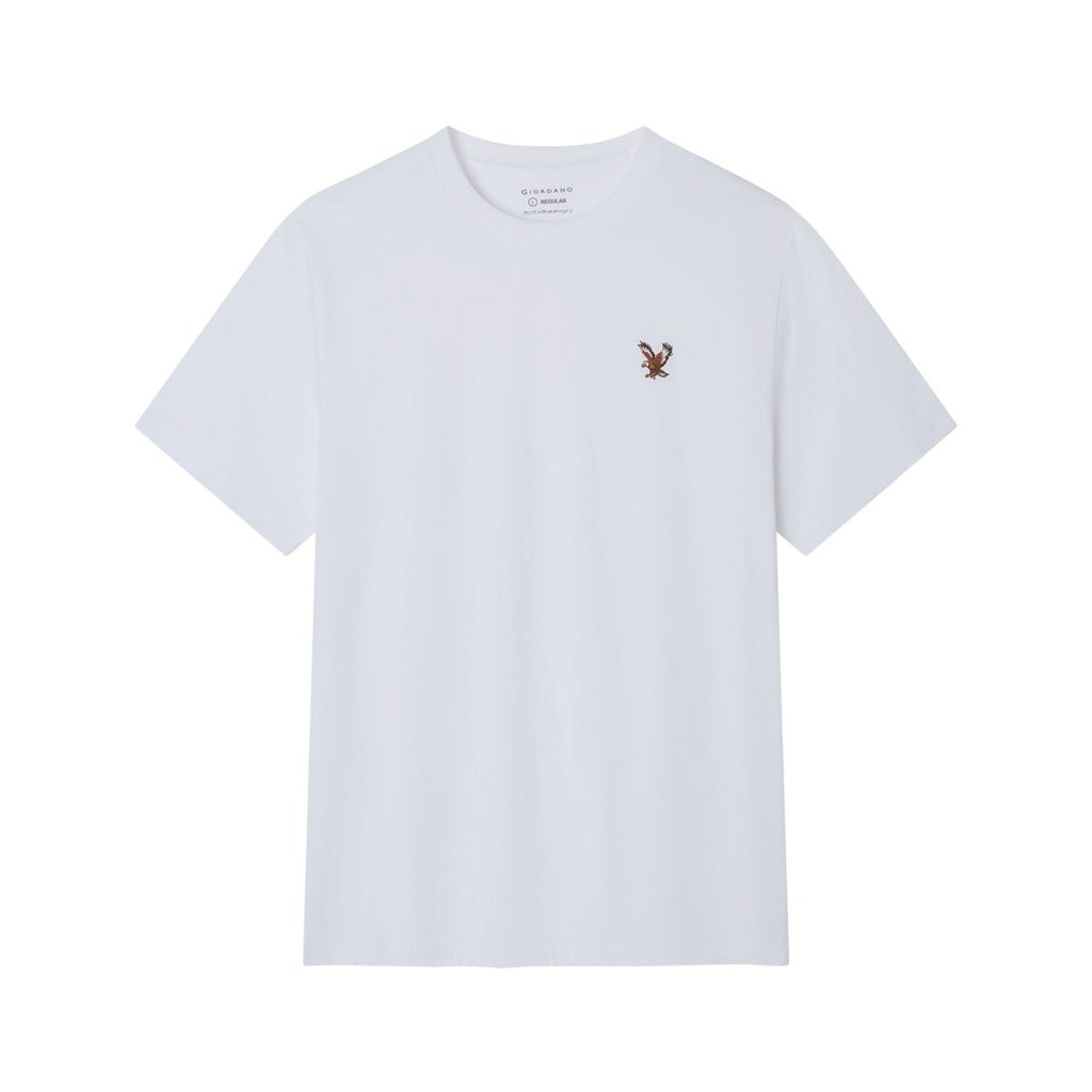 Giordano Men’s Regular Fit Cotton Embroidery Tee - Premium Tee