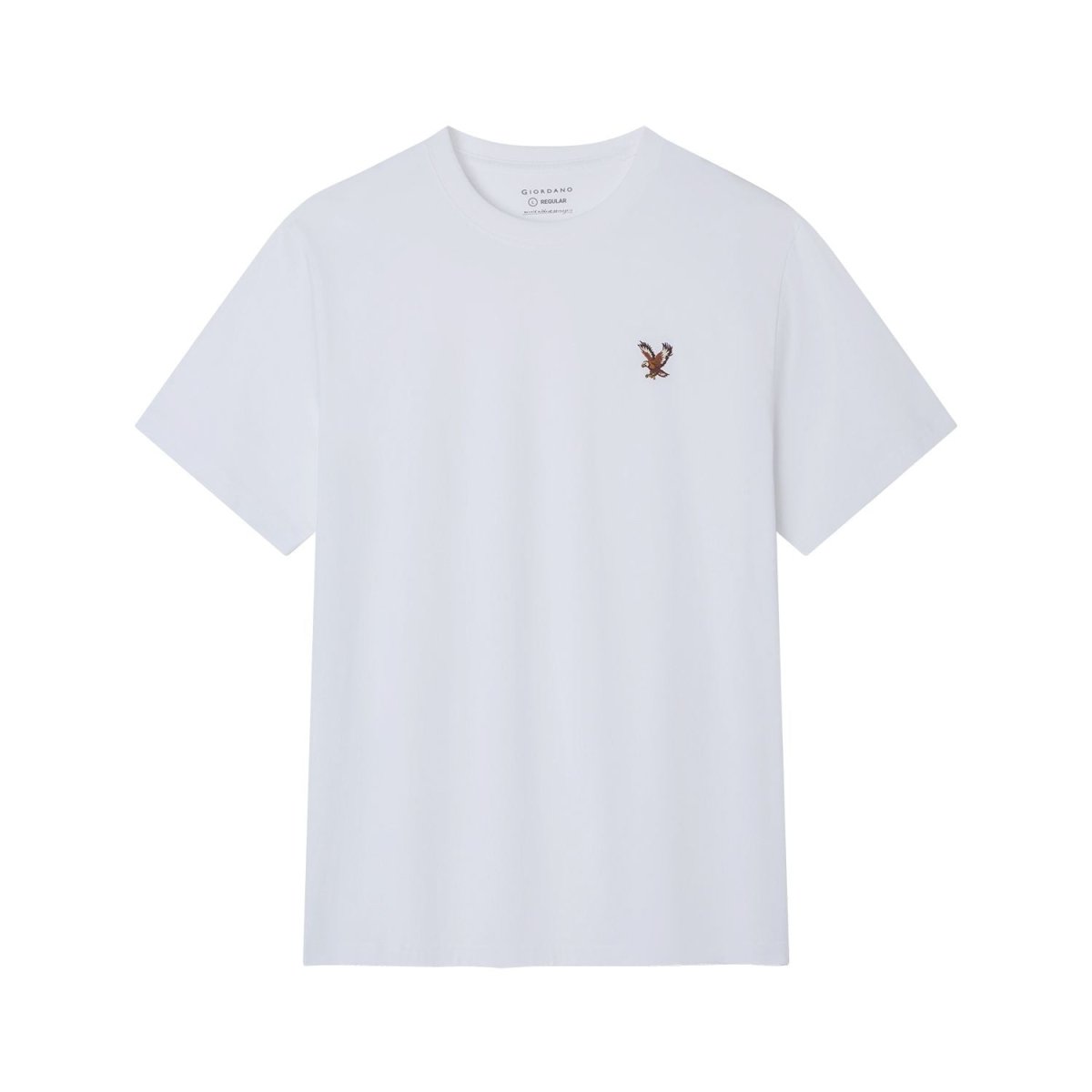 Giordano Men’s Regular Fit Cotton Embroidery Tee - Premium Tee