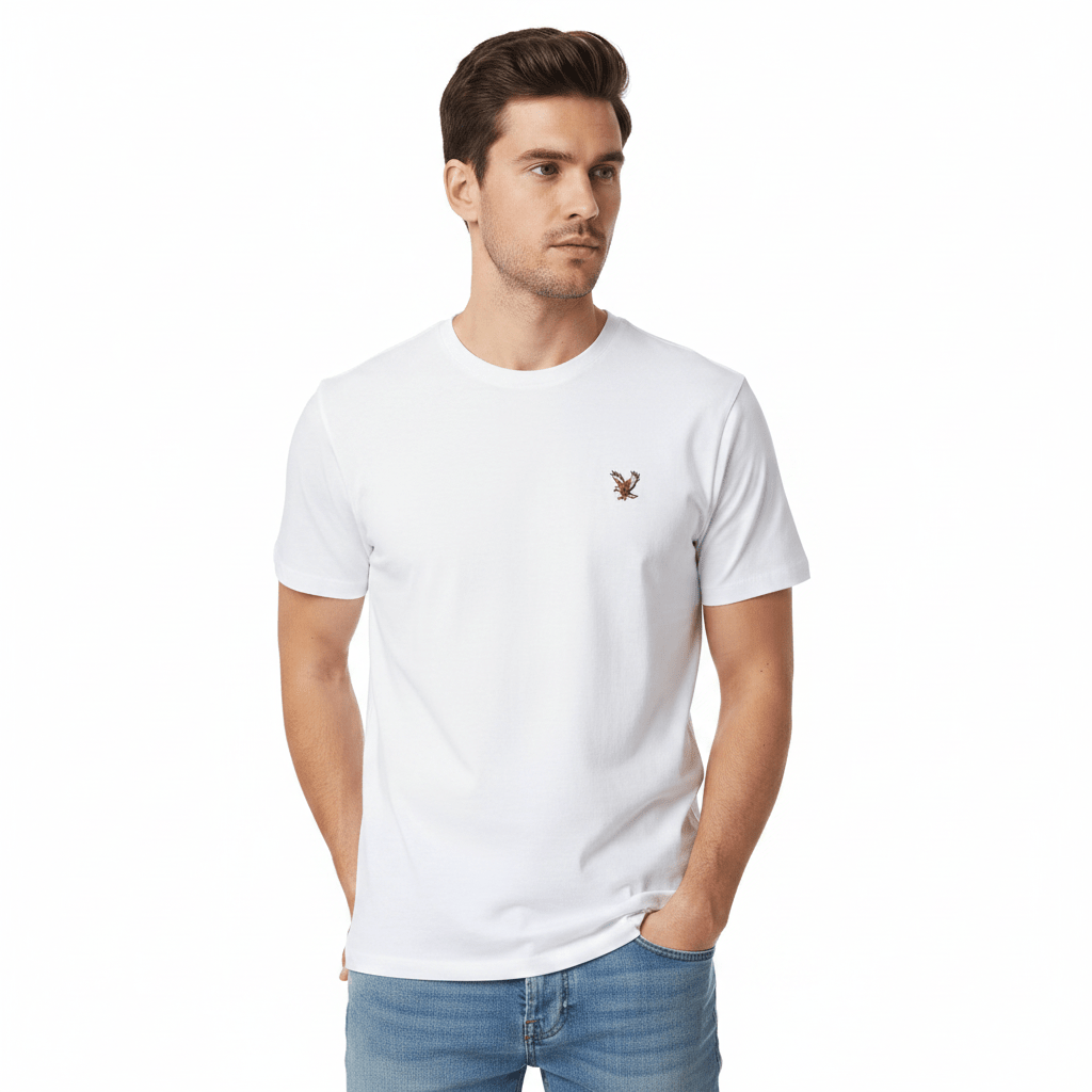 Giordano Men’s Regular Fit Cotton Embroidery Tee - Premium Tee