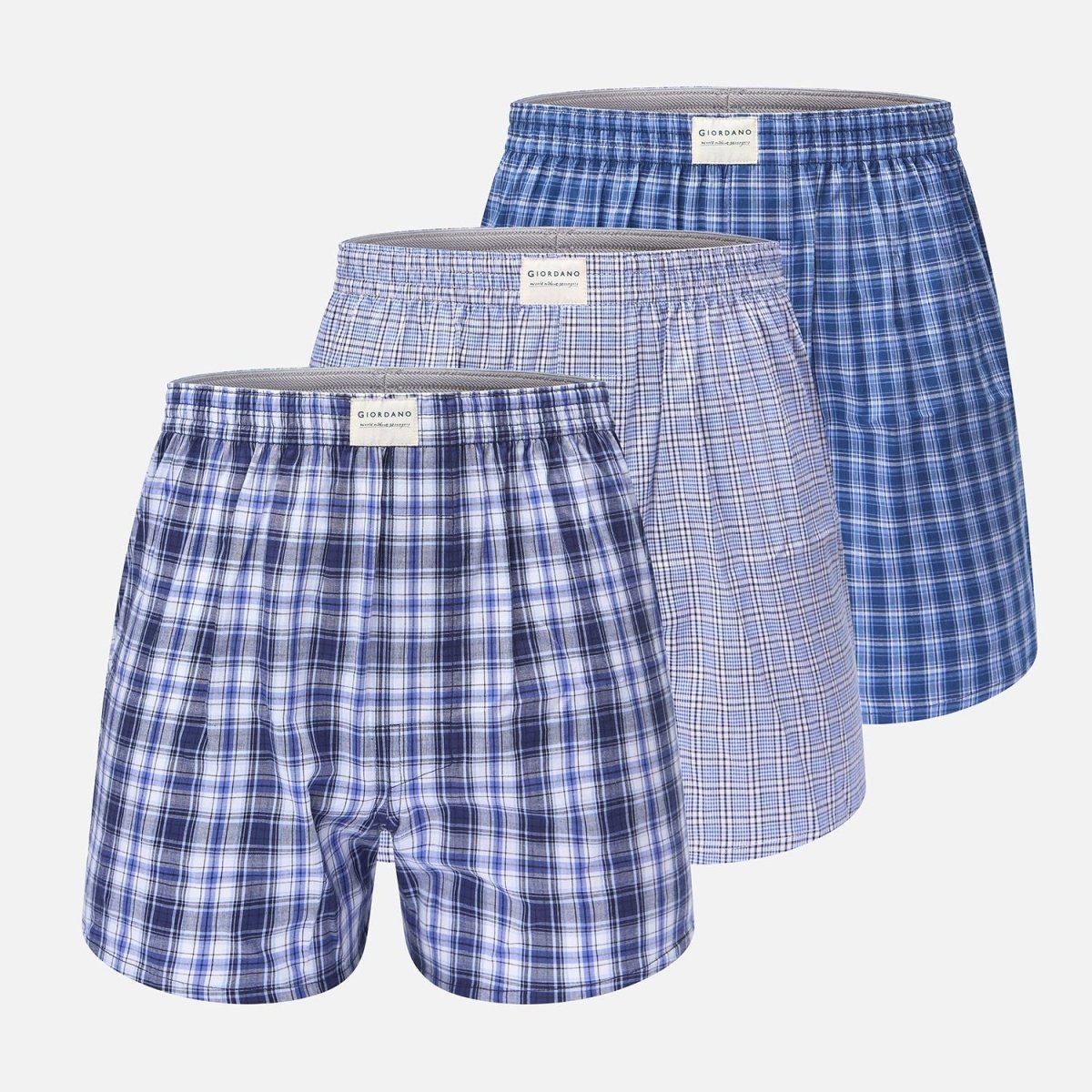 Giordano Men’s Regular Fit Cotton Poplin Boxers 3 - Pack - first_variant_option_2 Premium Briefs for Giordano