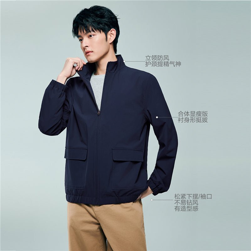 Giordano Men’s Regular Fit Full - Zip Long Sleeve Polyester Jacket - first_variant_option_2 Premium Jackets for Giordano