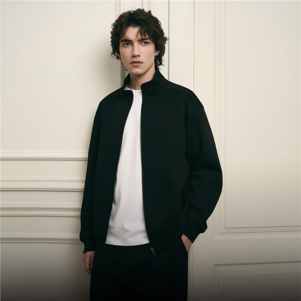 Giordano Men’s Regular Fit Interlock Full - Zip Long Sleeve Jacket - first_variant_option_2 Premium Jackets for Giordano