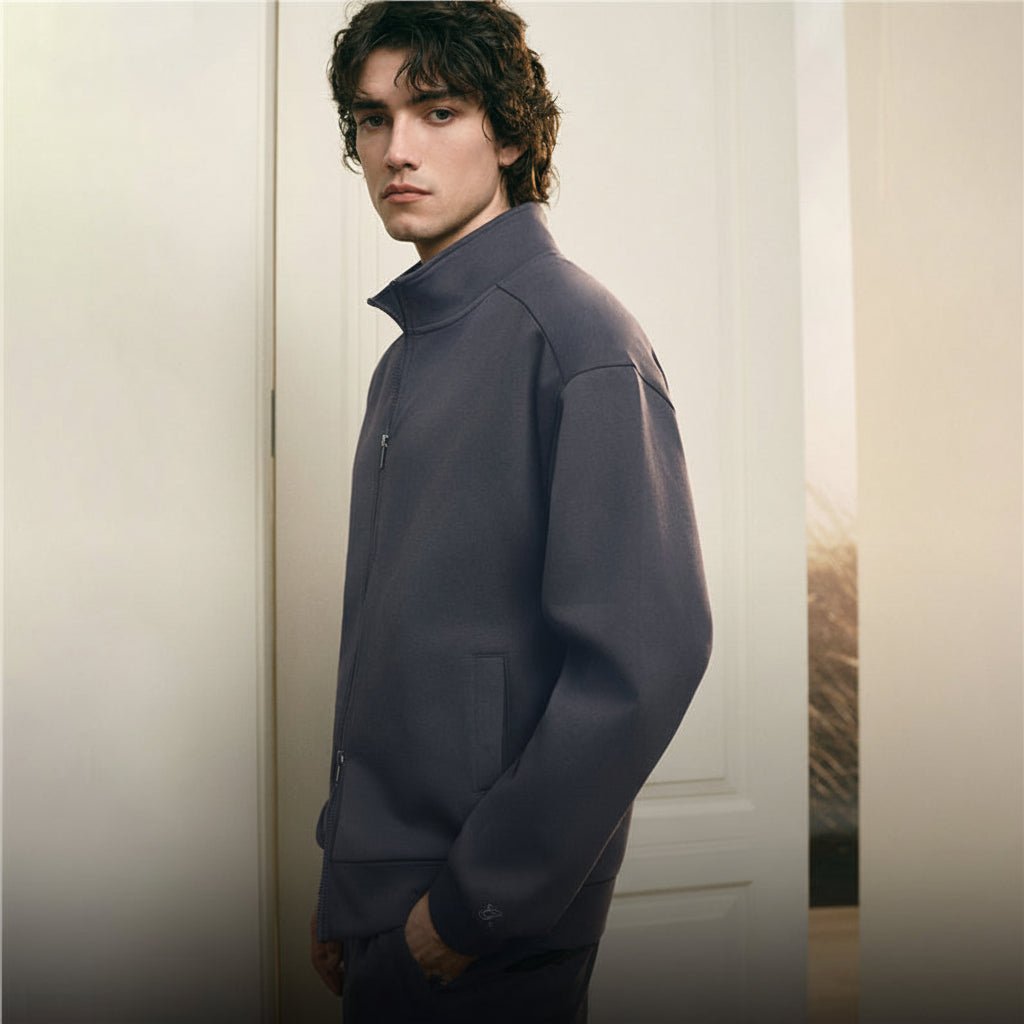 Giordano Men’s Regular Fit Interlock Full - Zip Long Sleeve Jacket - first_variant_option_2 Premium Jackets for Giordano