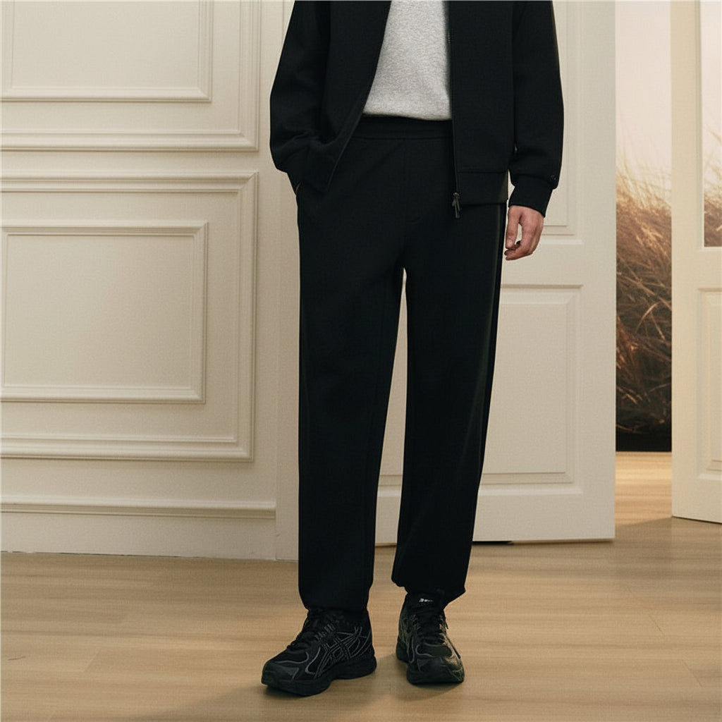 Giordano Men’s Regular Fit Interlock Jogger with Elastic Waist - first_variant_option_2 Premium Joggers for Giordano