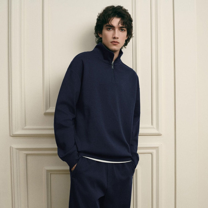 Giordano Men’s Regular Fit Lyocell Half - Zip Sweatshirt - first_variant_option_2 Premium Tee for Giordano