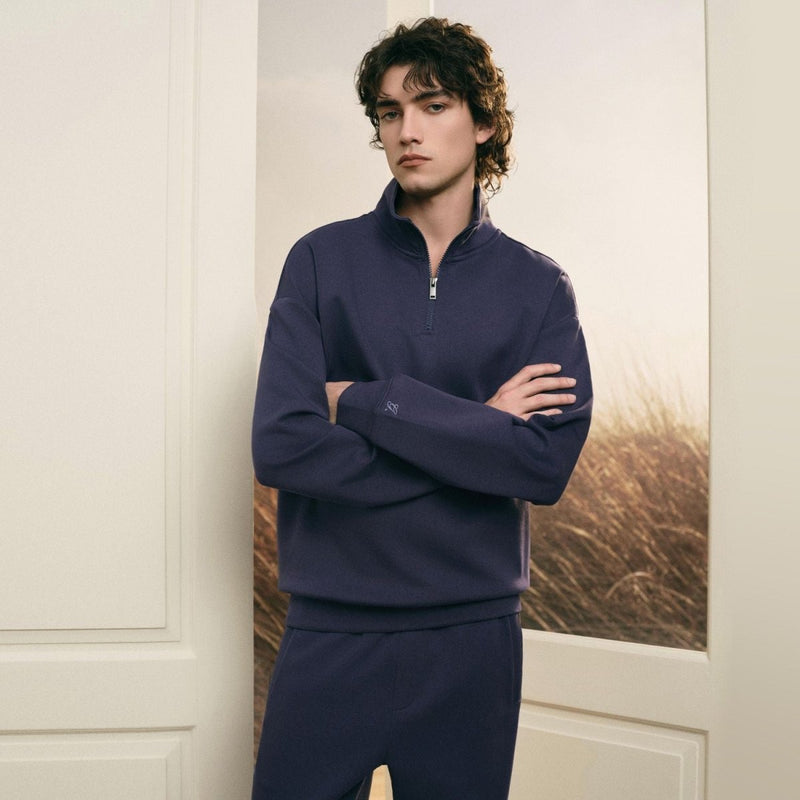 Giordano Men’s Regular Fit Lyocell Half - Zip Sweatshirt - first_variant_option_2 Premium Tee for Giordano