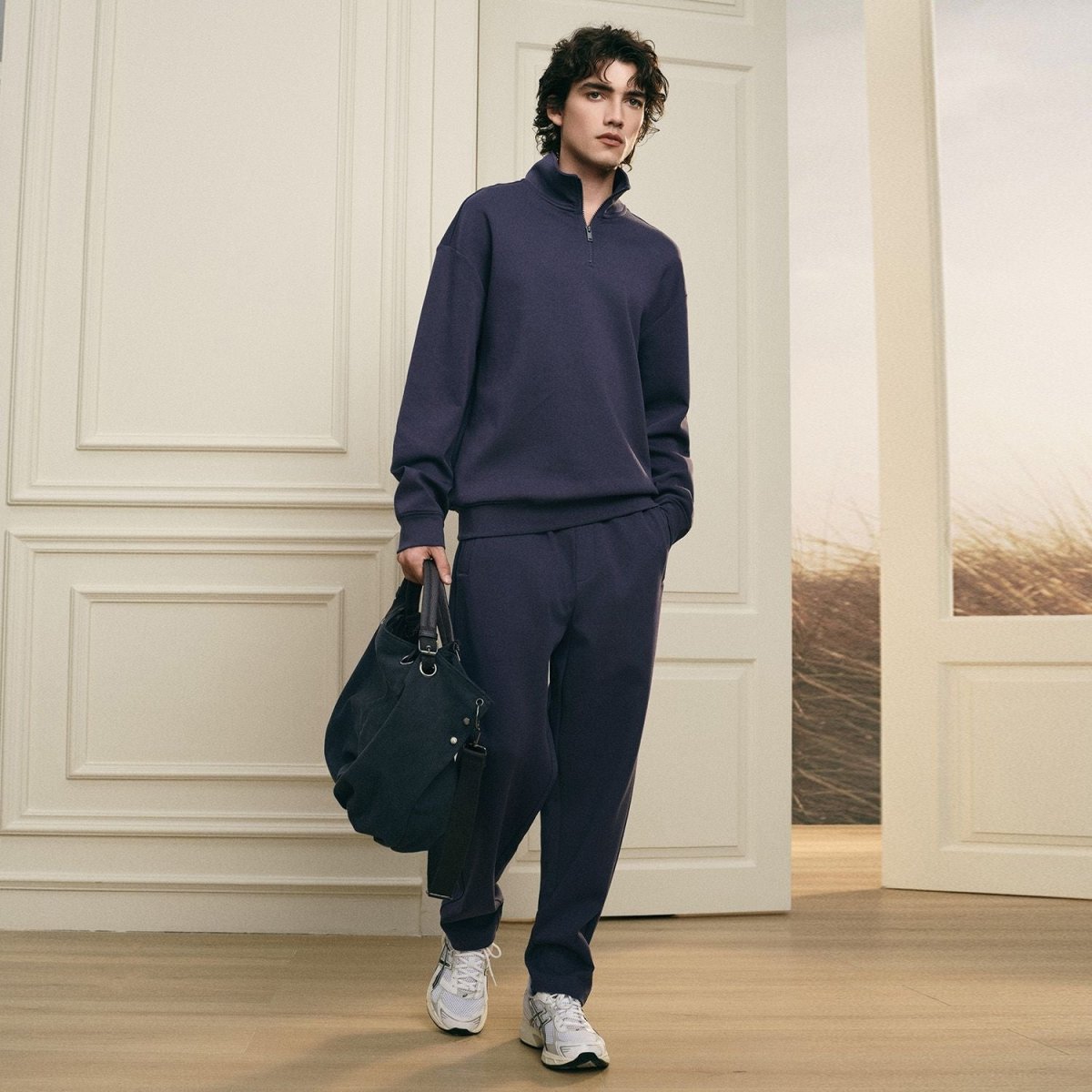 Giordano Men’s Regular Fit Lyocell Half - Zip Sweatshirt - first_variant_option_2 Premium Tee for Giordano