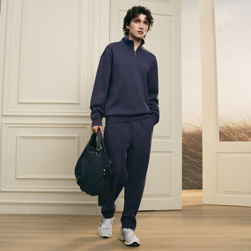 Giordano Men’s Regular Fit Lyocell Half - Zip Sweatshirt - first_variant_option_2 Premium Tee for Giordano