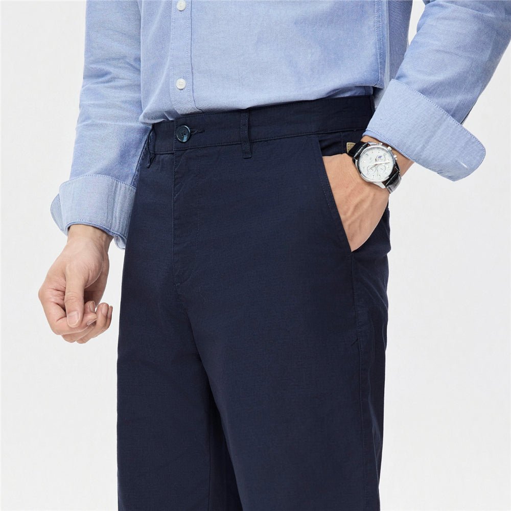 Giordano Men’s Regular Fit Stretch Twill Pants with Mid Rise - first_variant_option_2 Premium Pants for Giordano