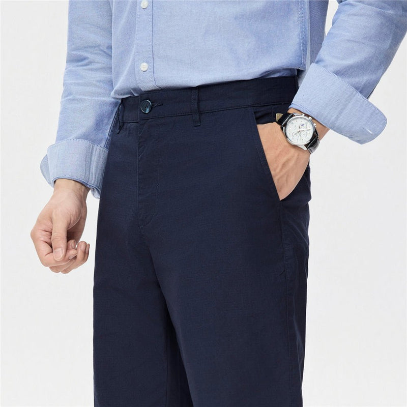 Giordano Men’s Regular Fit Stretch Twill Pants with Mid Rise - first_variant_option_2 Premium Pants for Giordano