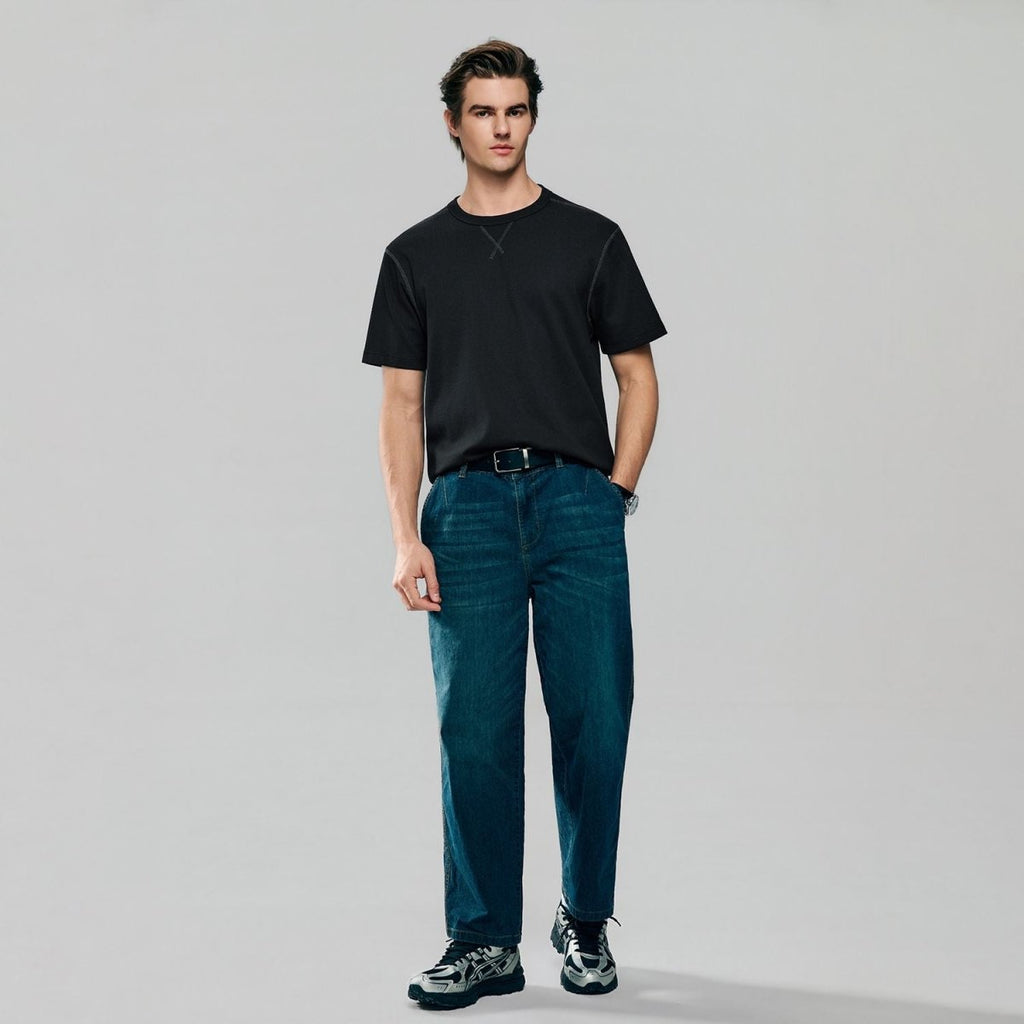 Giordano Men’s Regular Fit Stretch Waffle Tee - first_variant_option_2 Premium Tee for Giordano