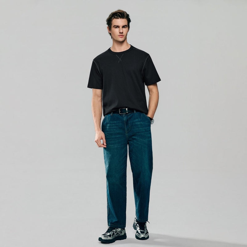 Giordano Men’s Regular Fit Stretch Waffle Tee - first_variant_option_2 Premium Tee for Giordano