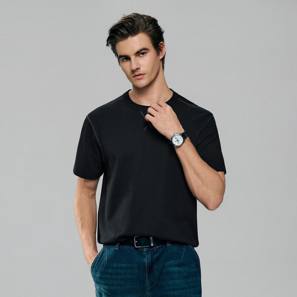 Giordano Men’s Regular Fit Stretch Waffle Tee - first_variant_option_2 Premium Tee for Giordano