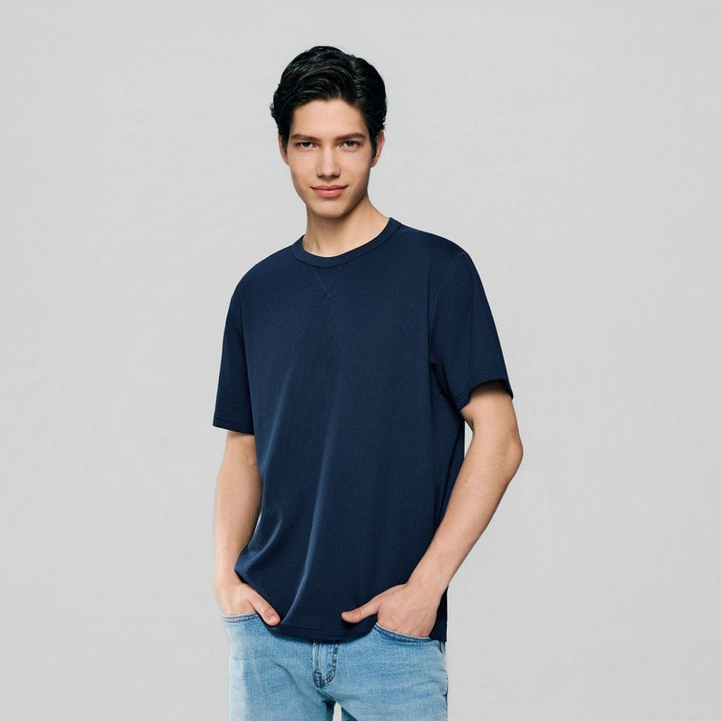 Giordano Men’s Regular Fit Stretch Waffle Tee - first_variant_option_2 Premium Tee for Giordano