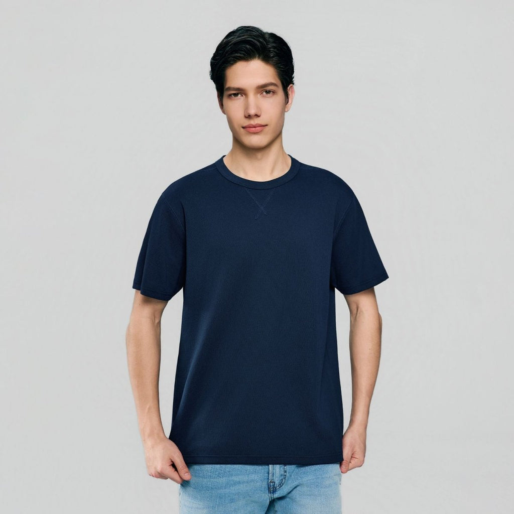 Giordano Men’s Regular Fit Stretch Waffle Tee - first_variant_option_2 Premium Tee for Giordano