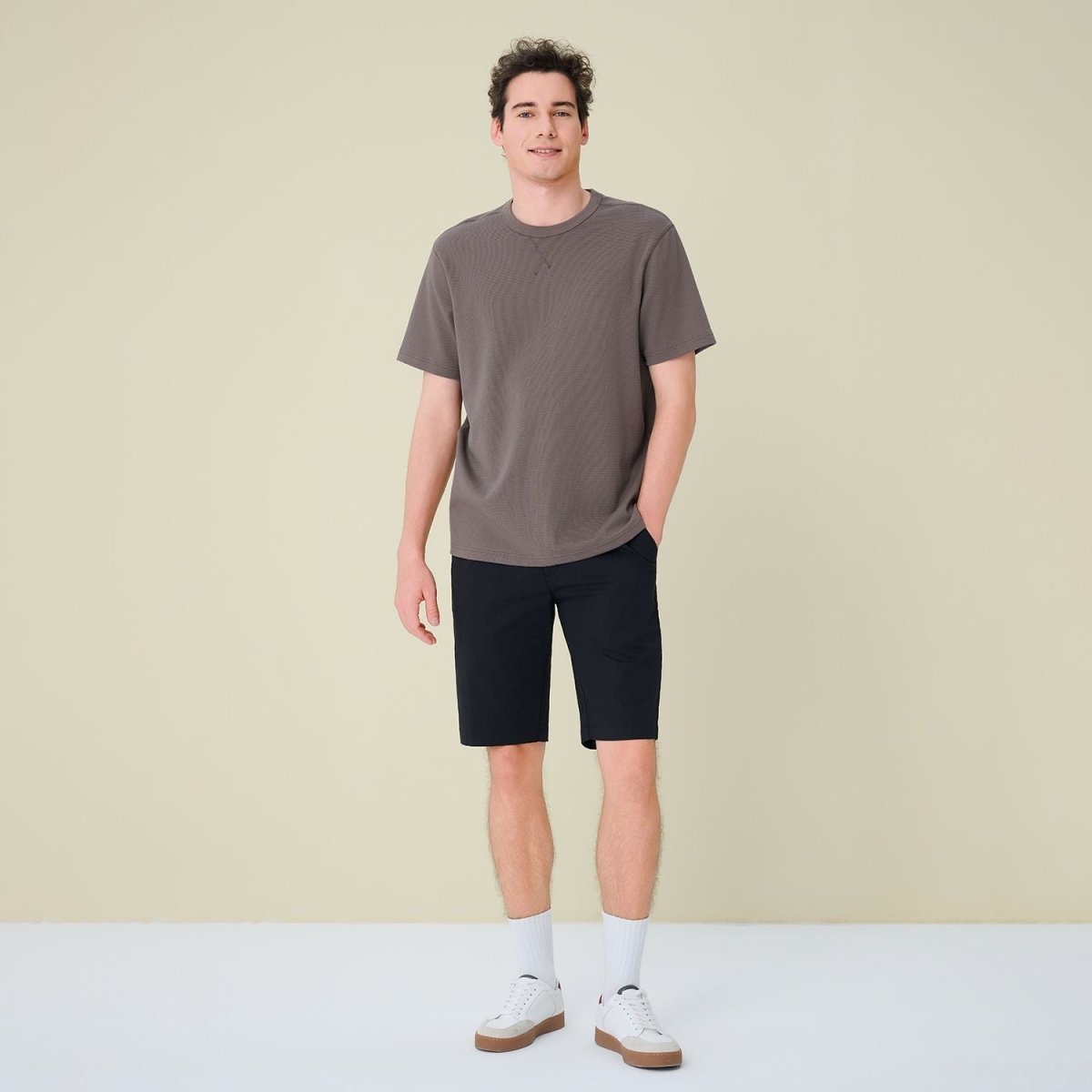 Giordano Men’s Regular Fit Stretch Waffle Tee - first_variant_option_2 Premium Tee for Giordano