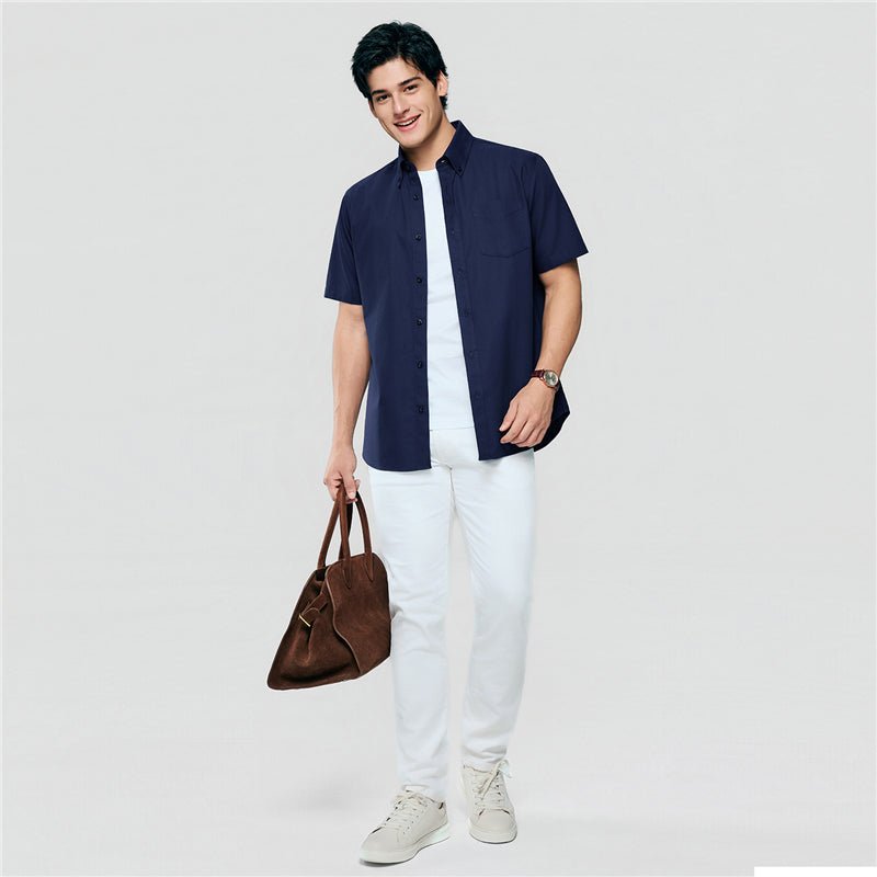 Giordano Men's Regular Fit Wrinkle - Free Short Sleeve Oxford Shirt - first_variant_option_2 Premium Shirt for Giordano