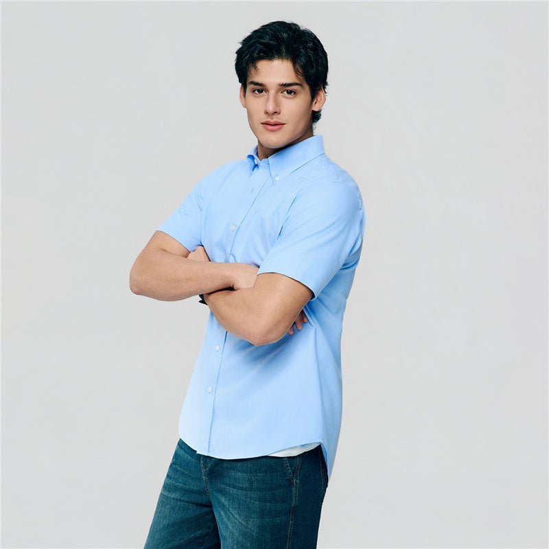 Giordano Men's Regular Fit Wrinkle - Free Short Sleeve Oxford Shirt - first_variant_option_2 Premium Shirt for Giordano