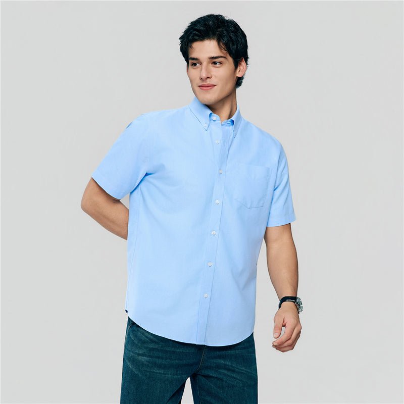Giordano Men's Regular Fit Wrinkle - Free Short Sleeve Oxford Shirt - first_variant_option_2 Premium Shirt for Giordano