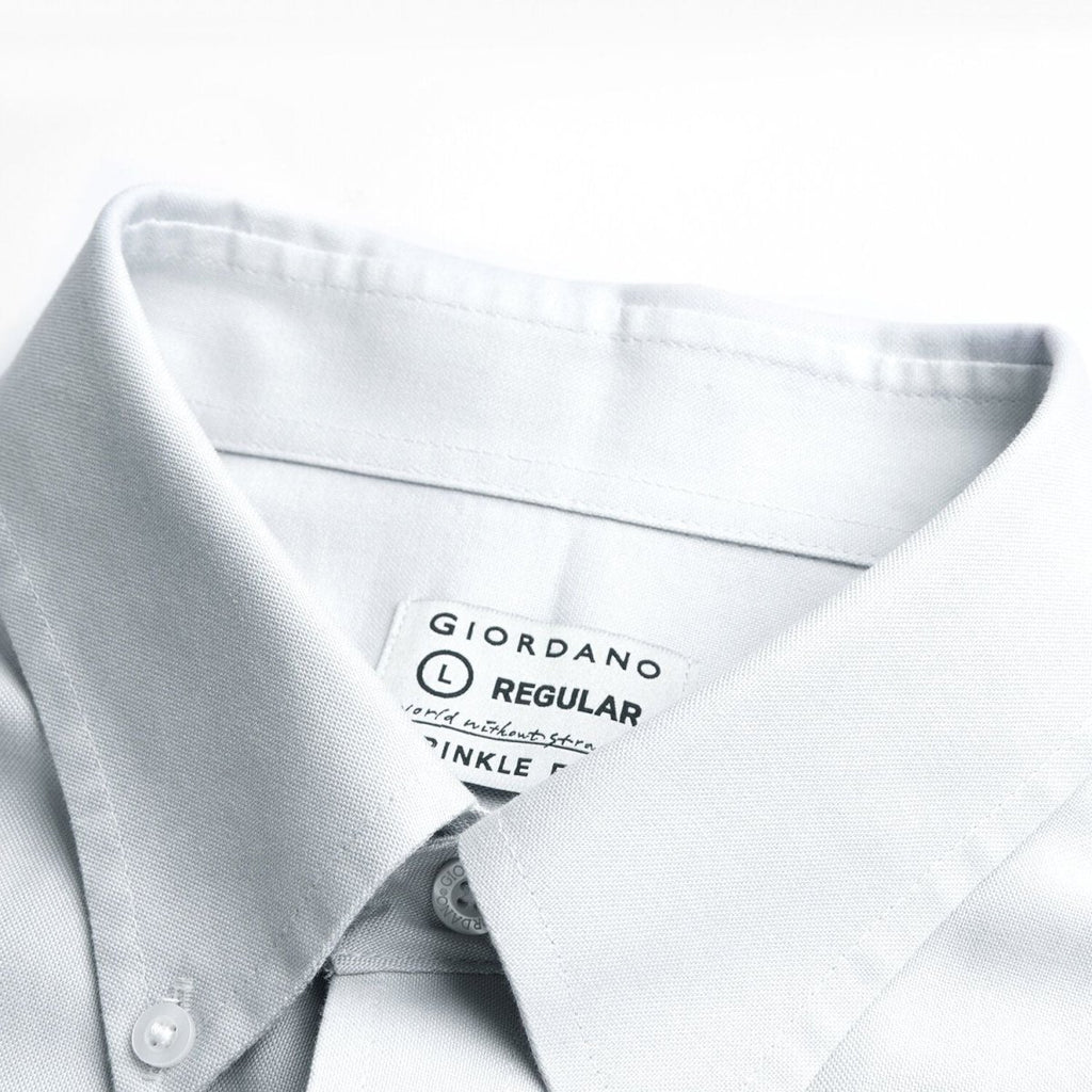 Giordano Men’s Regular Fit Wrinkle-Free Short Sleeve Oxford Shirt - Premium Shirts