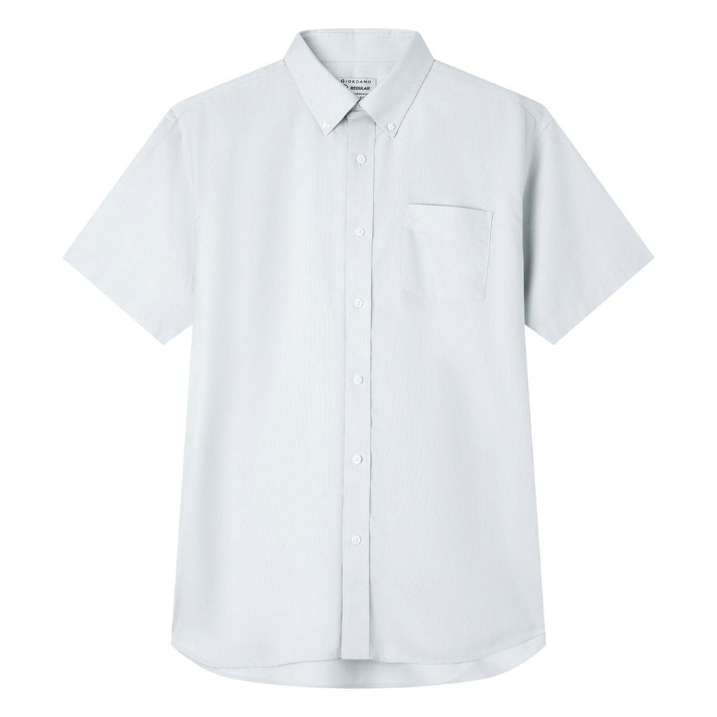 Giordano Men’s Regular Fit Wrinkle-Free Short Sleeve Oxford Shirt - Premium Shirts