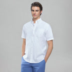 Giordano Men's Regular Fit Wrinkle-Free Short Sleeve Oxford Shirt - Premium Shirts