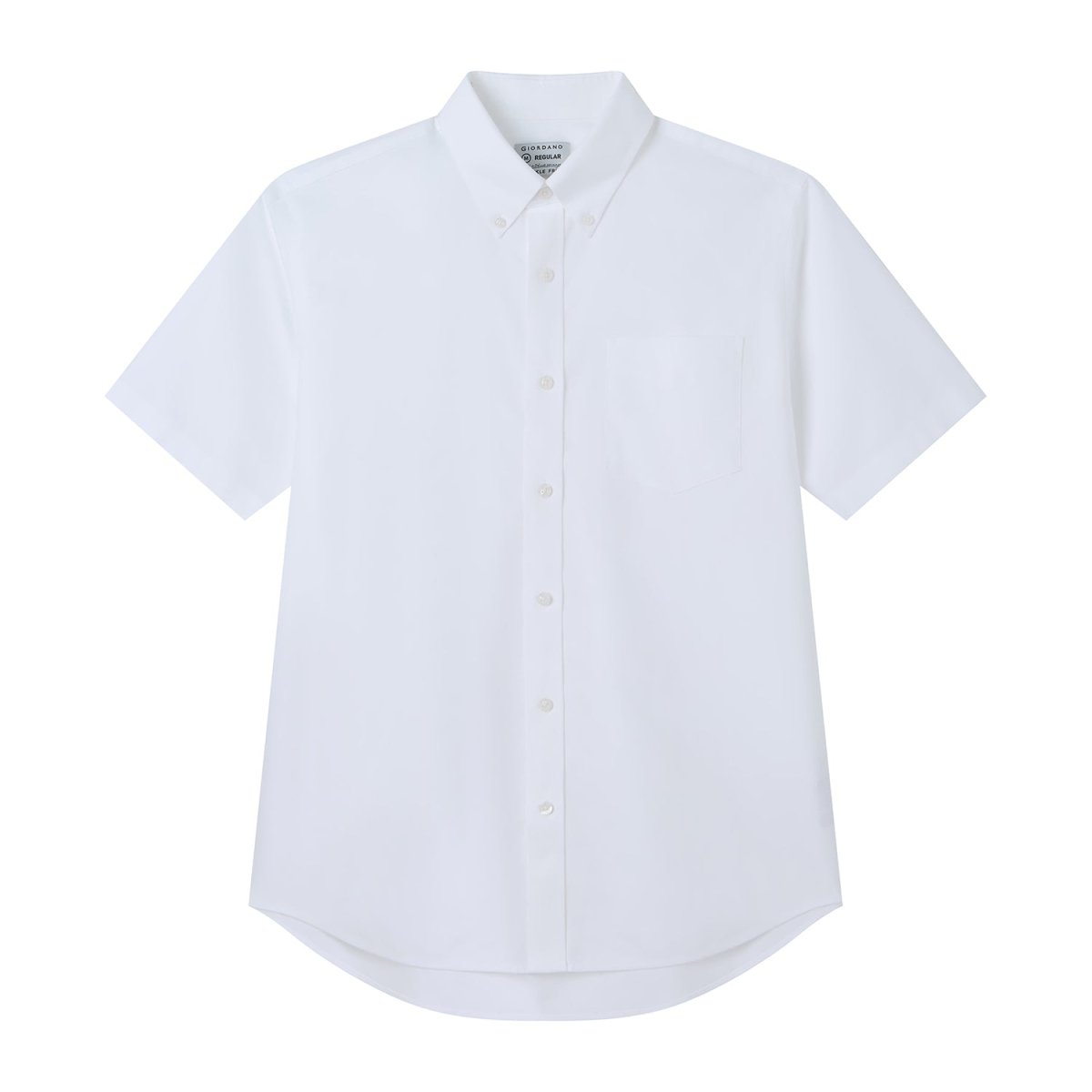 Giordano Men's Regular Fit Wrinkle-Free Short Sleeve Oxford Shirt - Premium Shirts