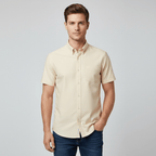Giordano Men’s Regular Fit Wrinkle - Free Short Sleeve Oxford Shirt - first_variant_option_2 Premium Shirts for Giordano