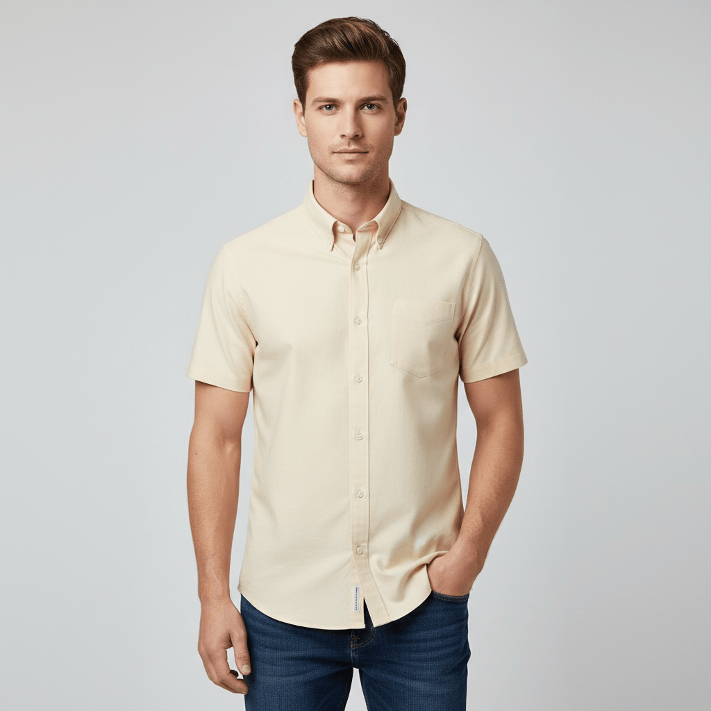 Giordano Men’s Regular Fit Wrinkle - Free Short Sleeve Oxford Shirt - first_variant_option_2 Premium Shirts for Giordano
