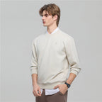 Giordano Men's Relaxed Crew Neck Sweatshirt with Embroidery - Premium Sweatshirts
