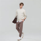 Giordano Men's Relaxed Crew Neck Sweatshirt with Embroidery - Premium Sweatshirts
